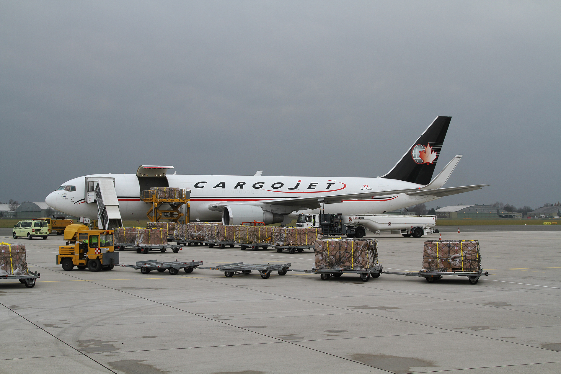 Concentrated charge of cargo charter flights at airport linz