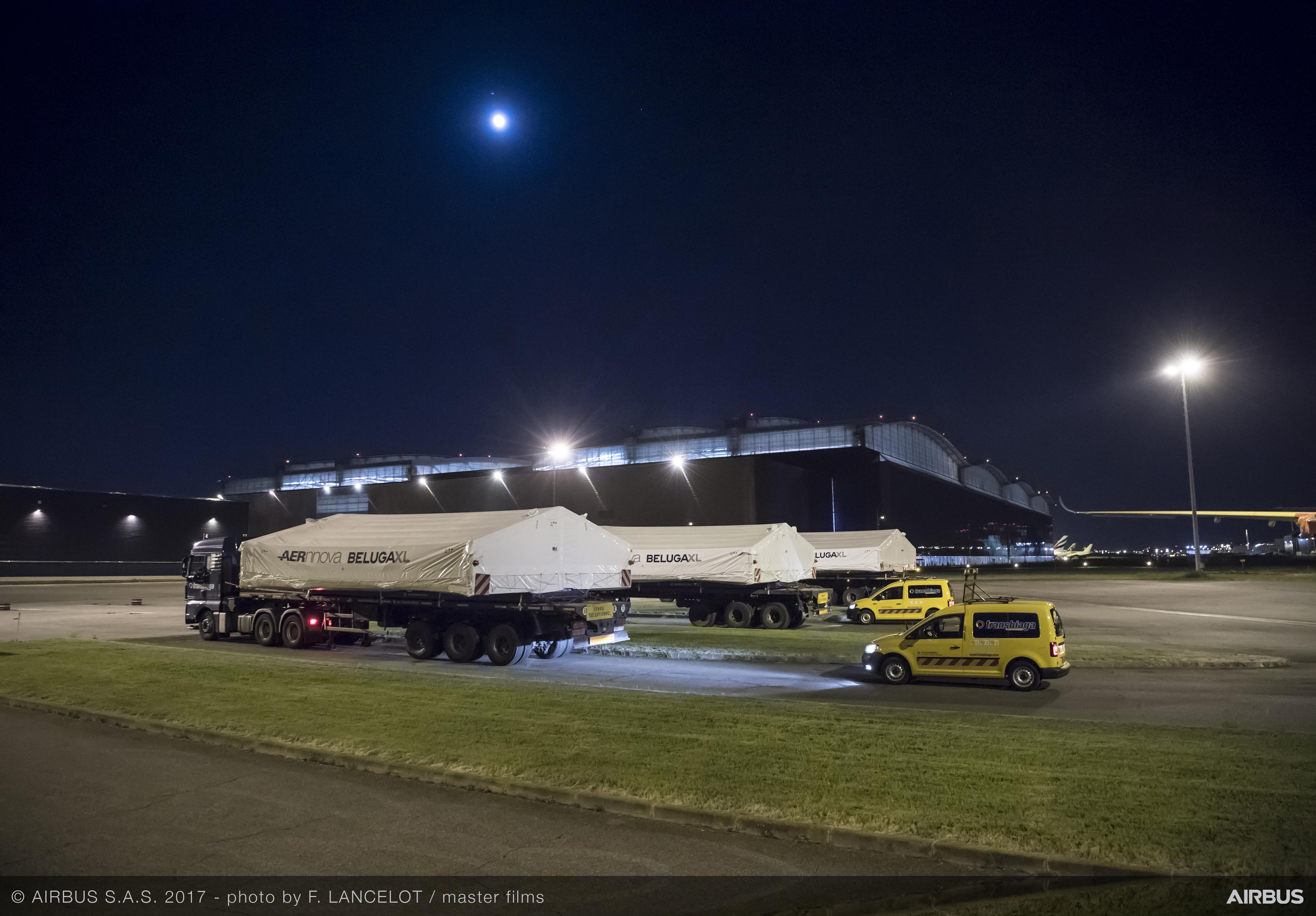 Oversize cargo aircraft BelugaXL hits the road