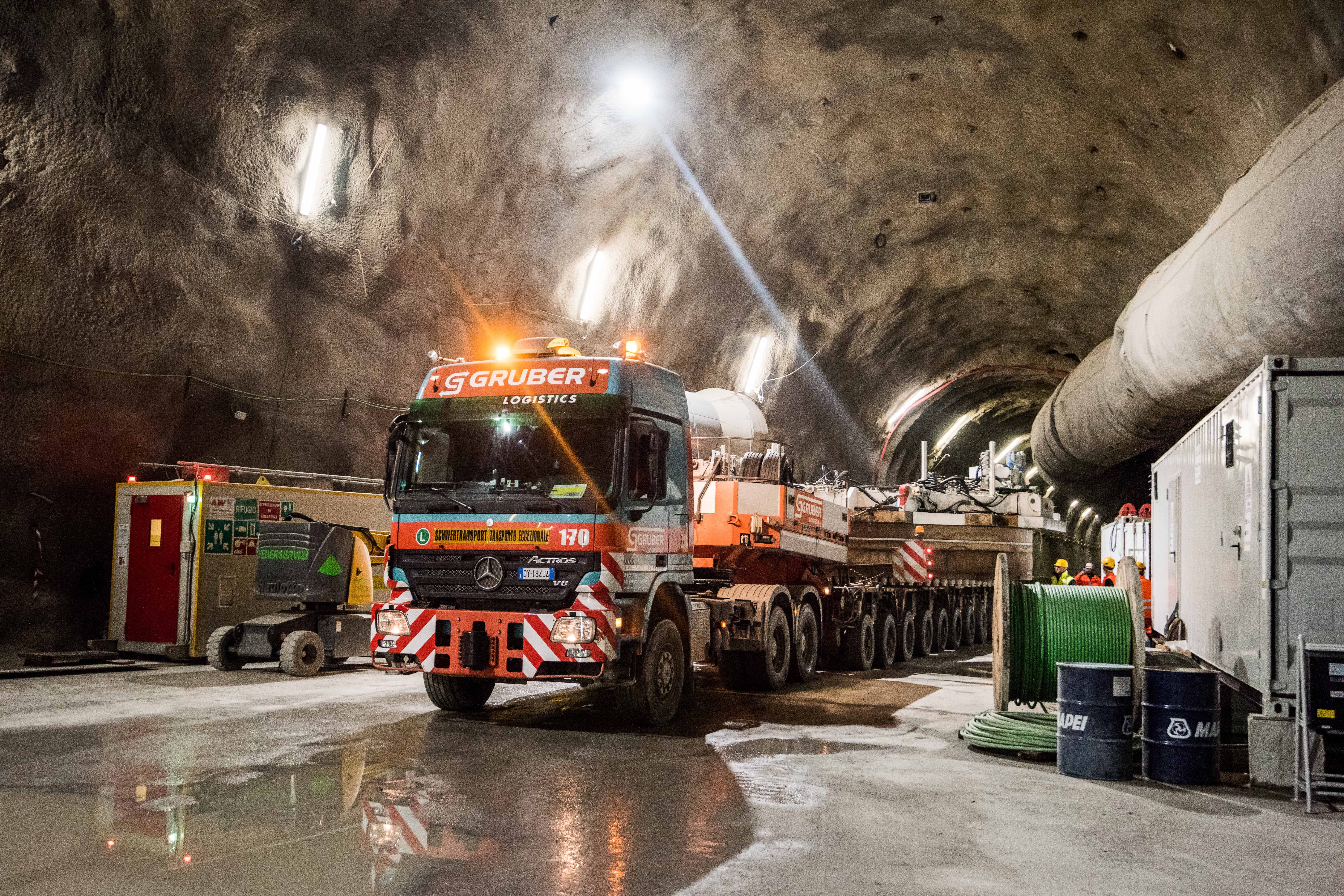 Gruber Logistics versorgt den Brenner Basistunnel