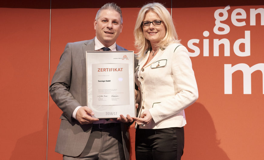 Saexinger GmbH was certified as Leading Company in Austria
