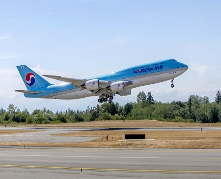 Delivery of the first Boeing 747-8 Intercontinental to Korean Air