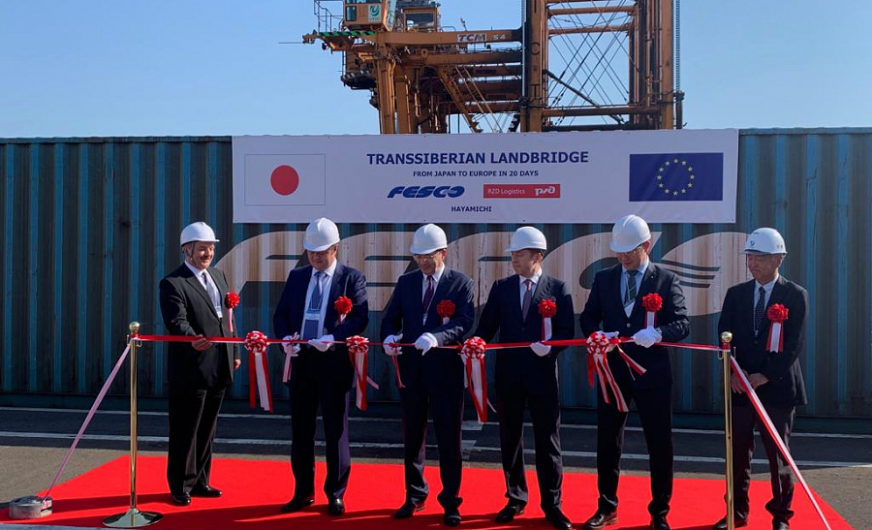 Start der „Transsibirischen Landbrücke“ von Japan nach Europa