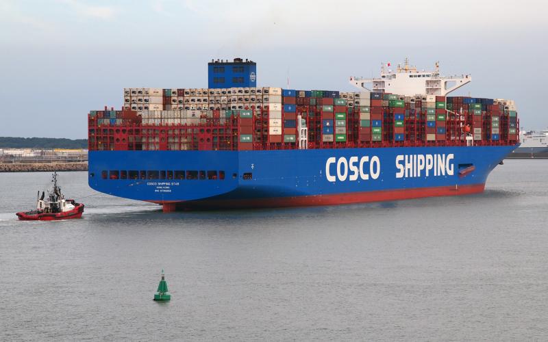 Erstanlauf der „Cosco Shipping Star“ im Hafen Zeebrugge