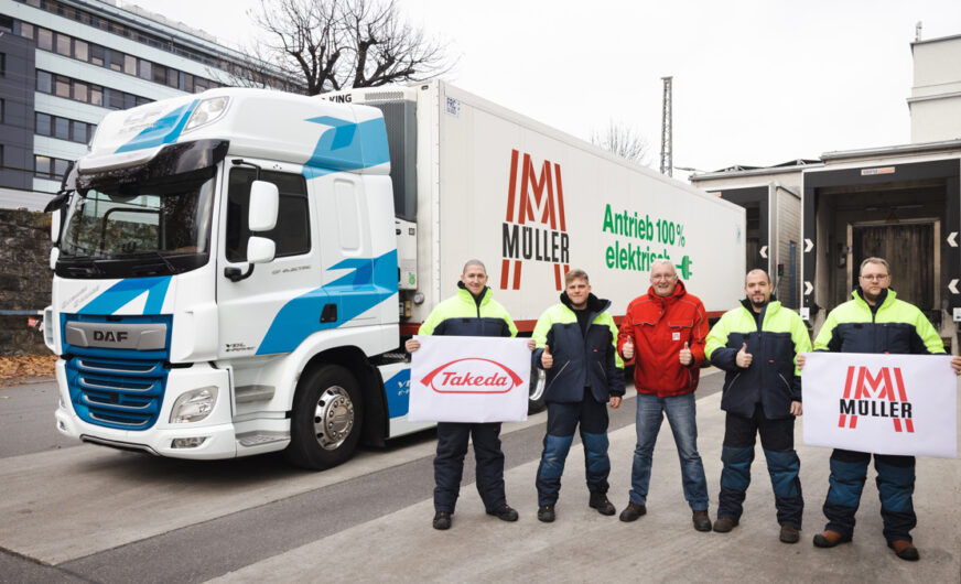 Müller Transporte fährt für Takeda erstmals elektrisch