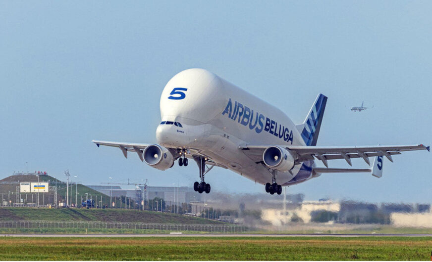 Airbus-Supertransporter auf dem Flughafen München