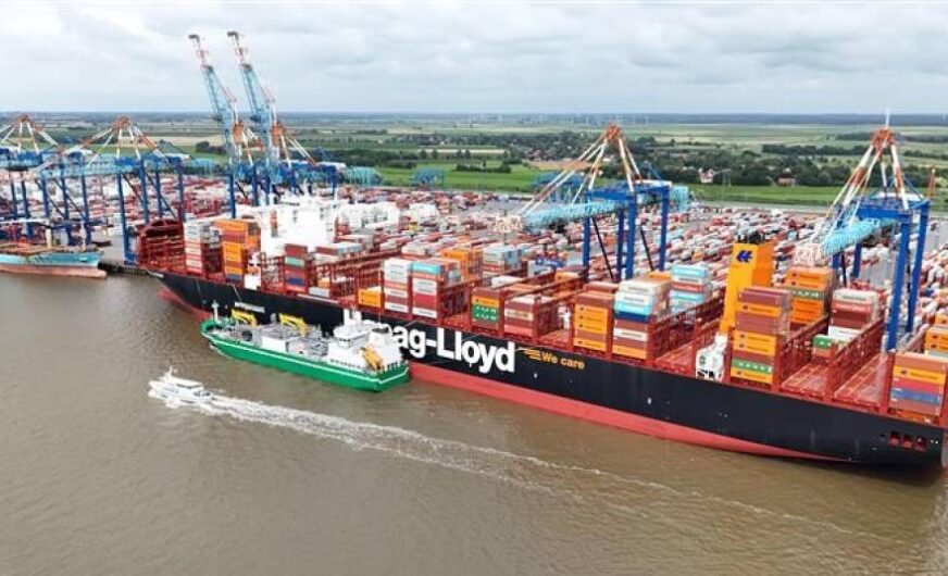 Hapag-Lloyd-Containerschiffe kreuzen mit Bio-LNG