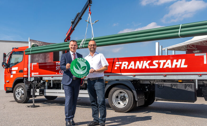 Leiser Elektro-Kran werkt auf Baustellen in Wien